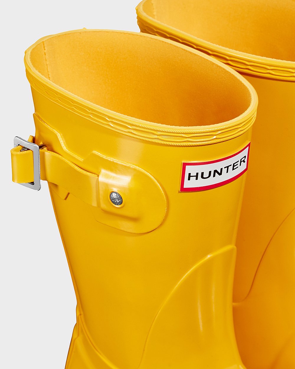 Women Hunter Original Gloss | Short Rain Boots Yellow | NZ-16930-OWPU